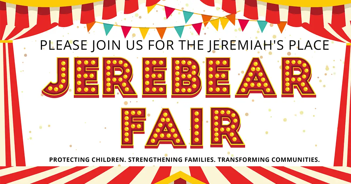 Jeremiah's Place JereBear Fair featured image in the design of a carnival or circus event