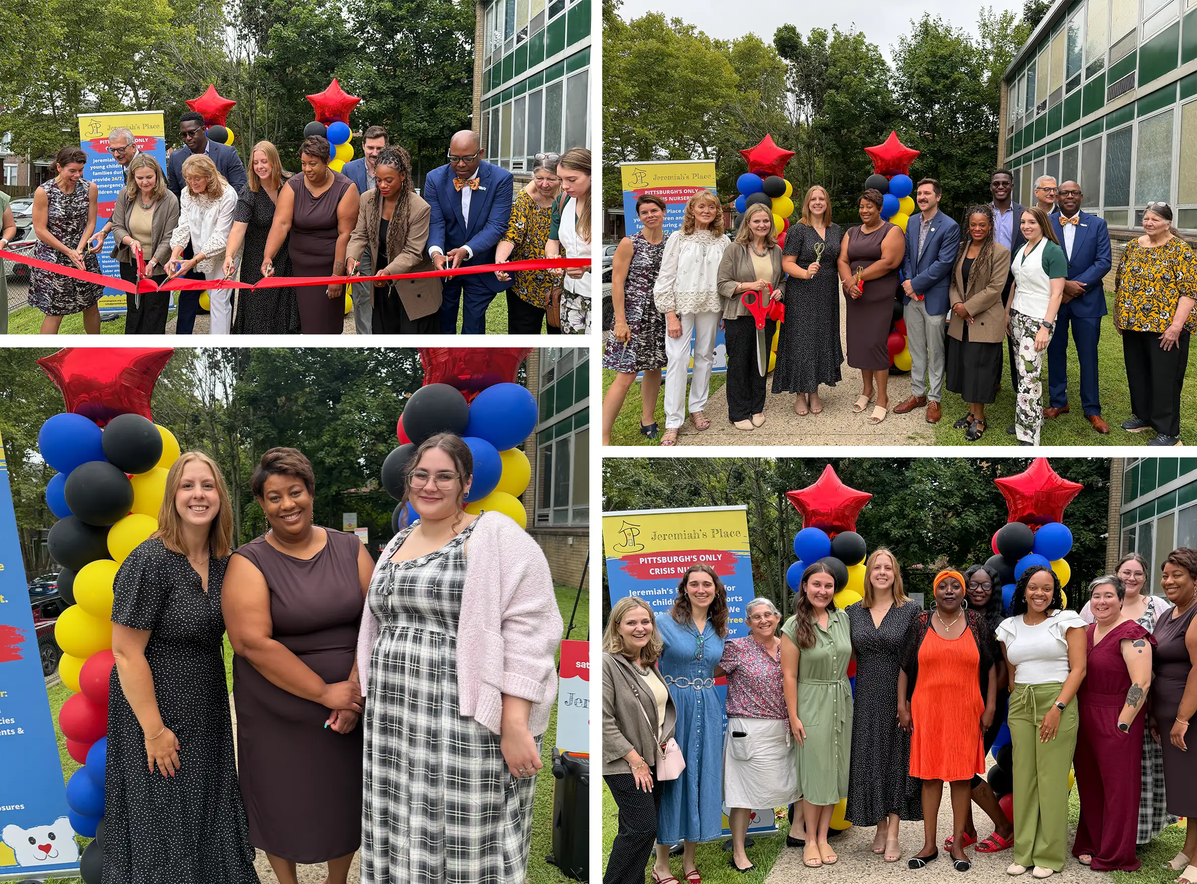 A collage of images from the Jeremiah's Place Hilltop expansion ribbon cutting ceremony